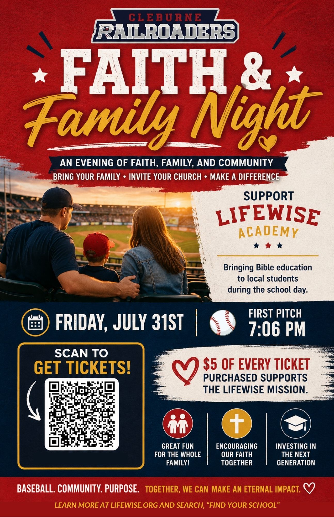 Faith & Family Night – Cleburne Railroaders
